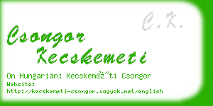 csongor kecskemeti business card